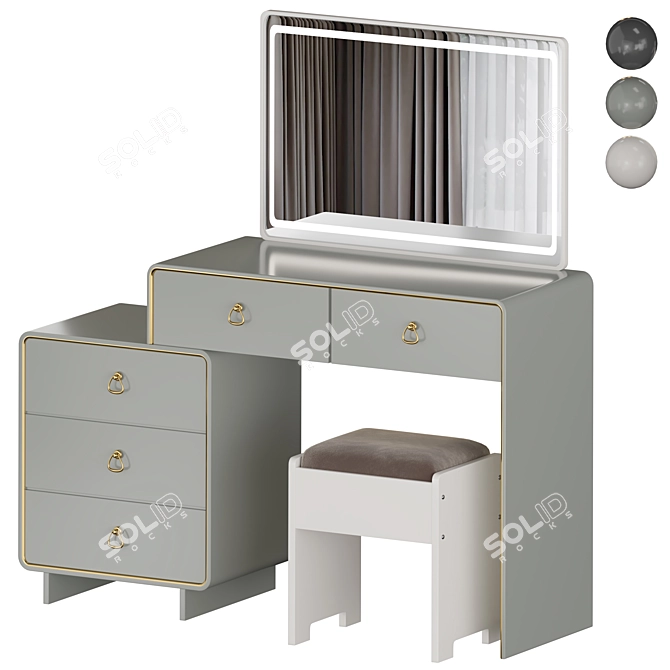 Sleek HAVANAH Vanity Set 3D model image 1