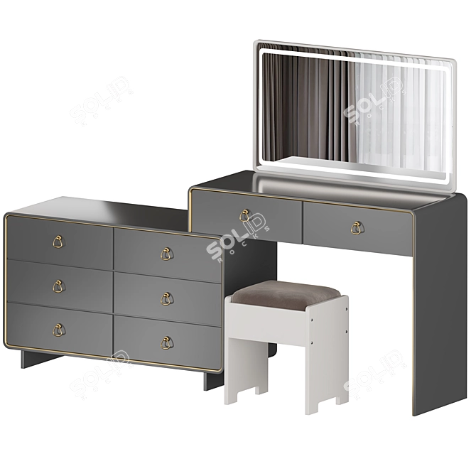 Sleek HAVANAH Vanity Set 3D model image 3