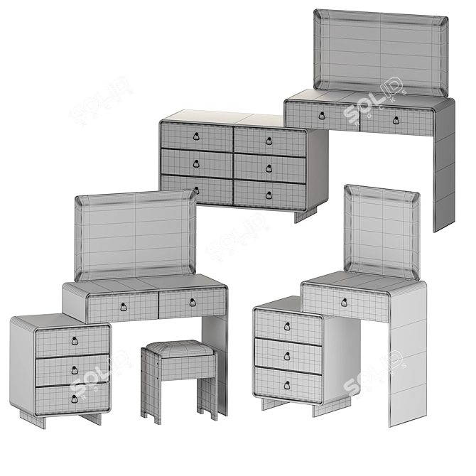 Sleek HAVANAH Vanity Set 3D model image 5