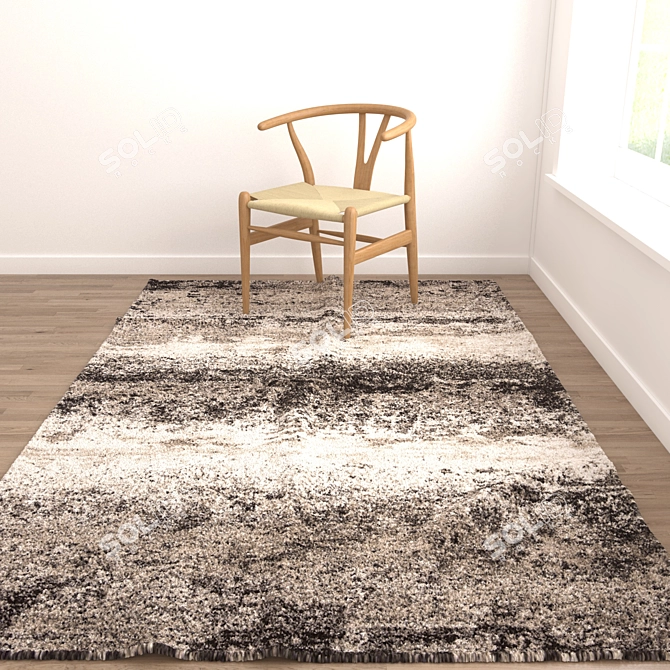 Set of 6 Modern Carpets 3D model image 2