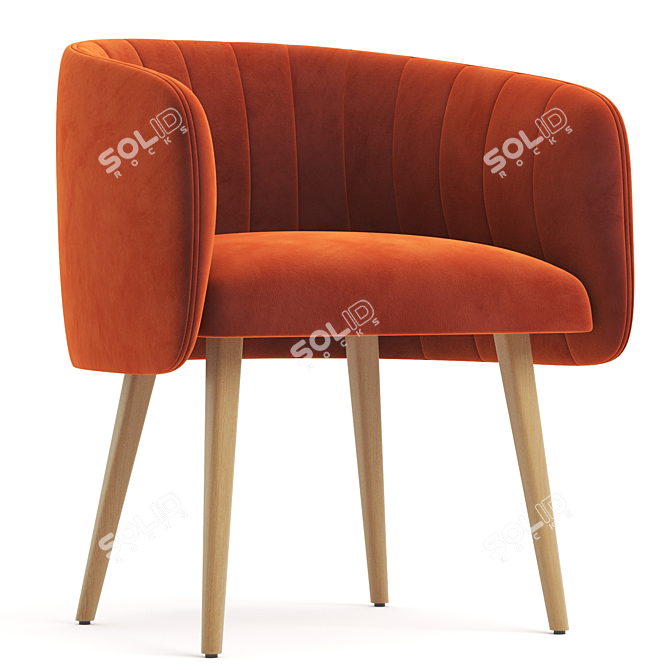 Elegant Shell Armchair, Modern Design 3D model image 1