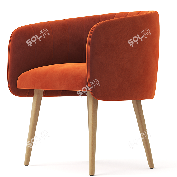 Elegant Shell Armchair, Modern Design 3D model image 4