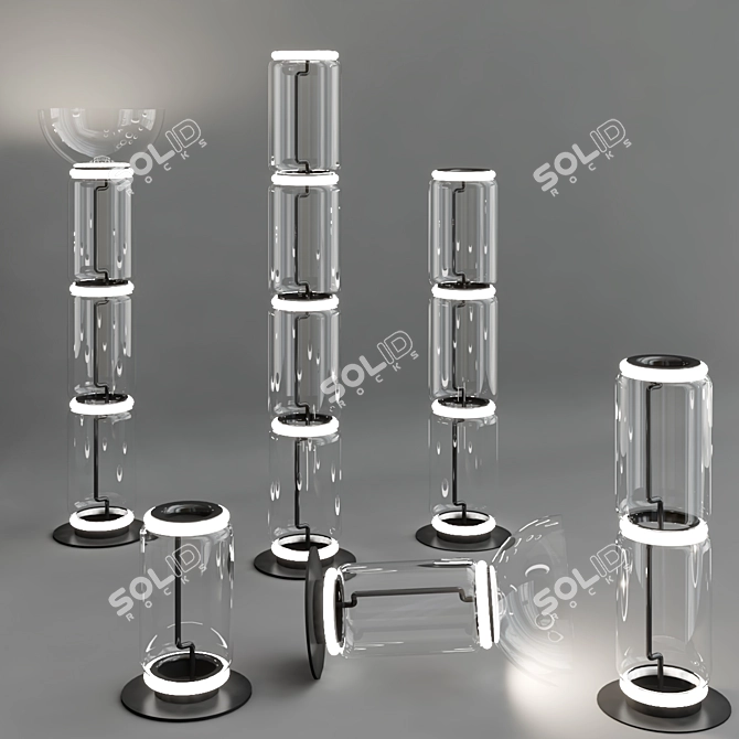 Crystal Glow LED Floor Lamps 3D model image 2