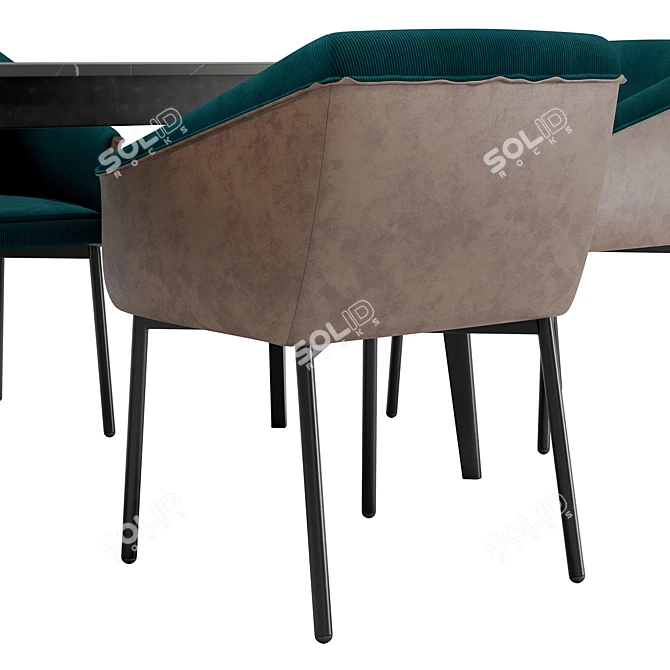 Modern Dining Set Nils & Oslo 3D model image 4