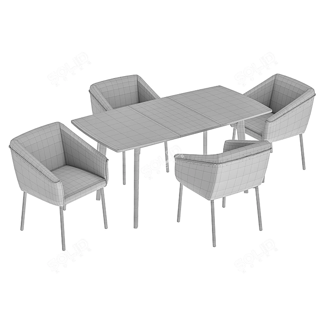 Modern Dining Set Nils & Oslo 3D model image 5