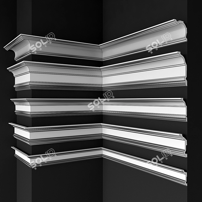 BelloDeco Ceiling Cornice Set 3D model image 3