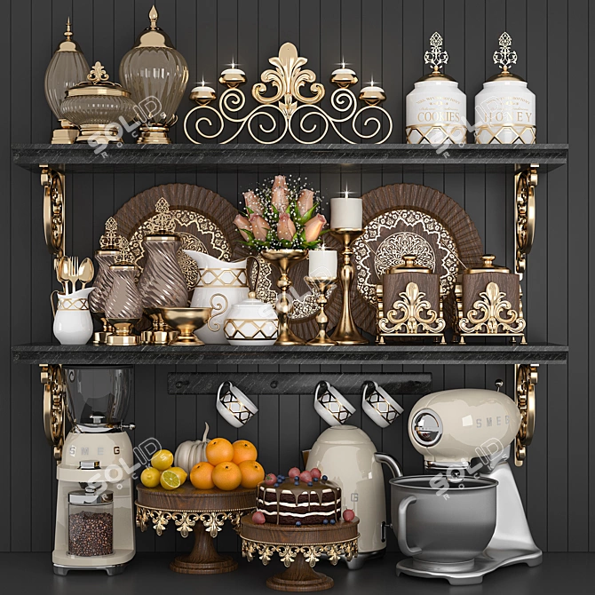 Premium Kitchen Set 3D Model 3D model image 1