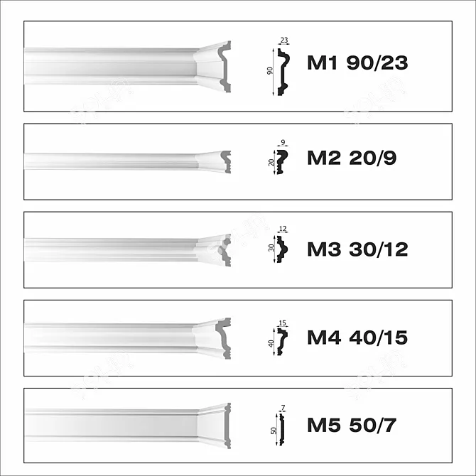 BelloDeco Moldings Set - XPSpolymer 3D model image 2