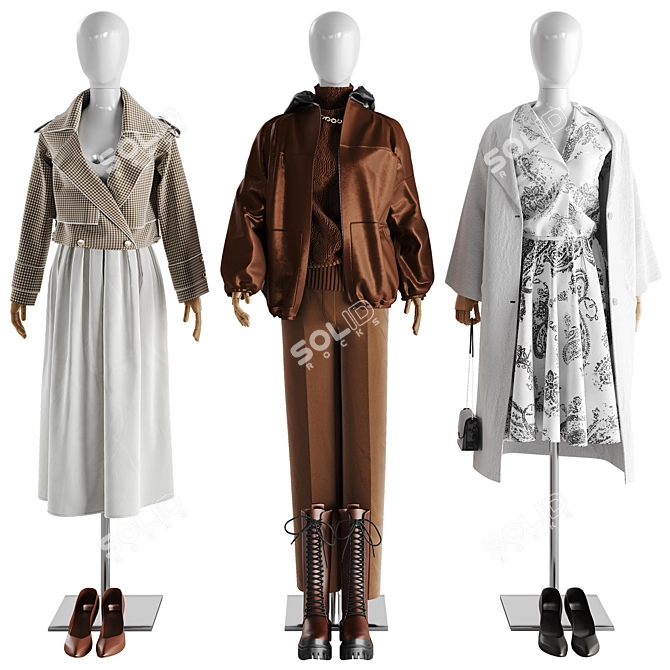 Modern Fashion Clothing Set 05 3D model image 1