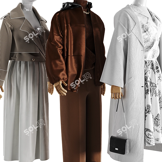 Modern Fashion Clothing Set 05 3D model image 2