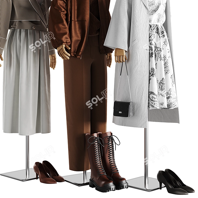 Modern Fashion Clothing Set 05 3D model image 3