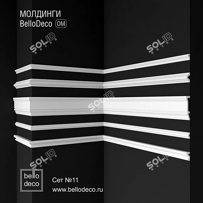 BelloDeco Moldings Set XPSpolymer 3D model image 1