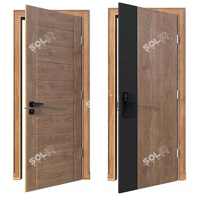 Modern Door Package Collection Set 3D model image 9