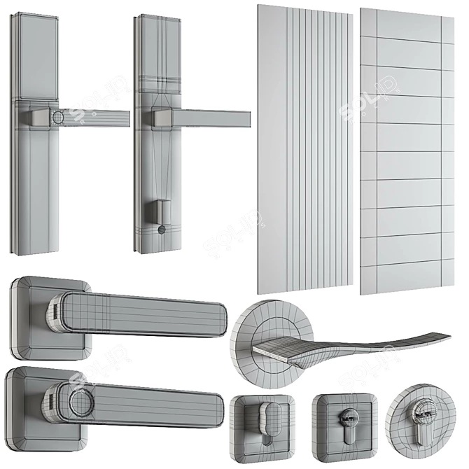 Modern Door Package Collection Set 3D model image 10