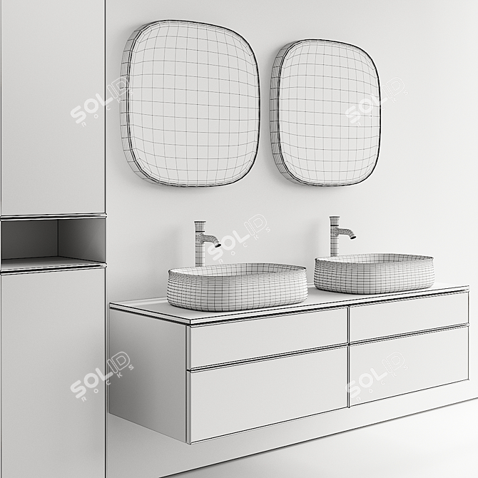 Duravit Zencha Complete Vanity Set 3D model image 5