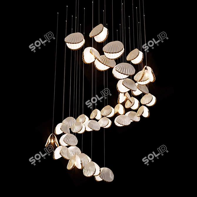 Mollusca Hanging Light Composition 3D model image 1