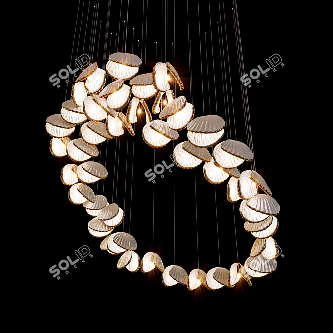 Elegant Hanging Light Composition 3D model image 1