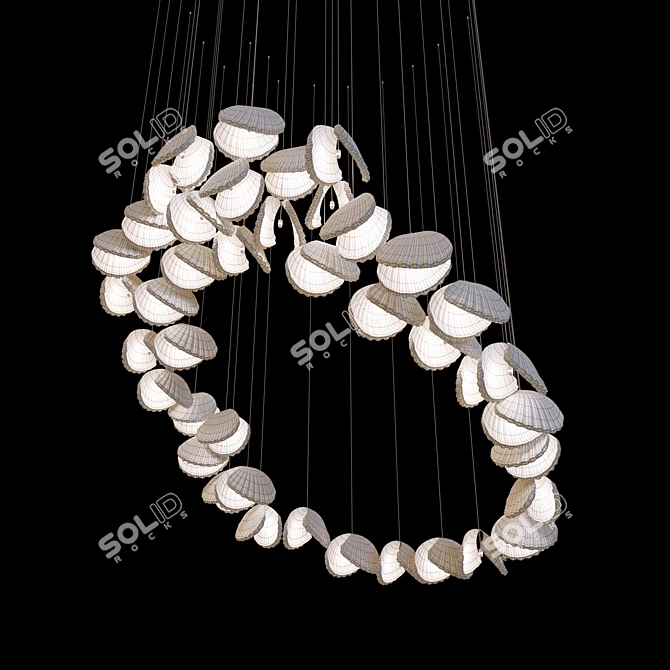 Elegant Hanging Light Composition 3D model image 2