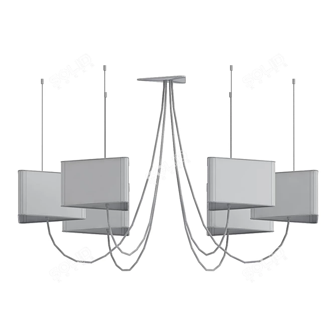 Petit Nuage Fabric Chandelier 3D model image 2