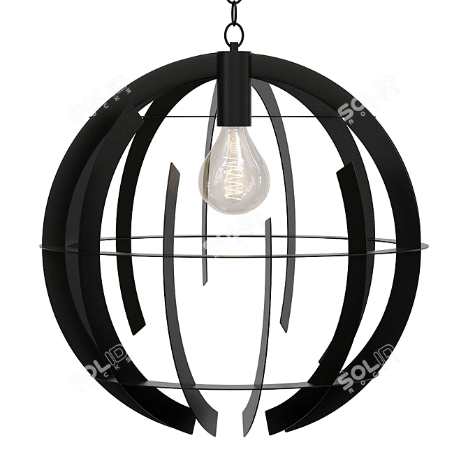Black Terra 60cm Pendant Light 3D model image 1