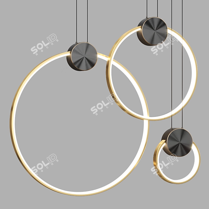 Modern LED Ring Pendant Light 3D model image 1