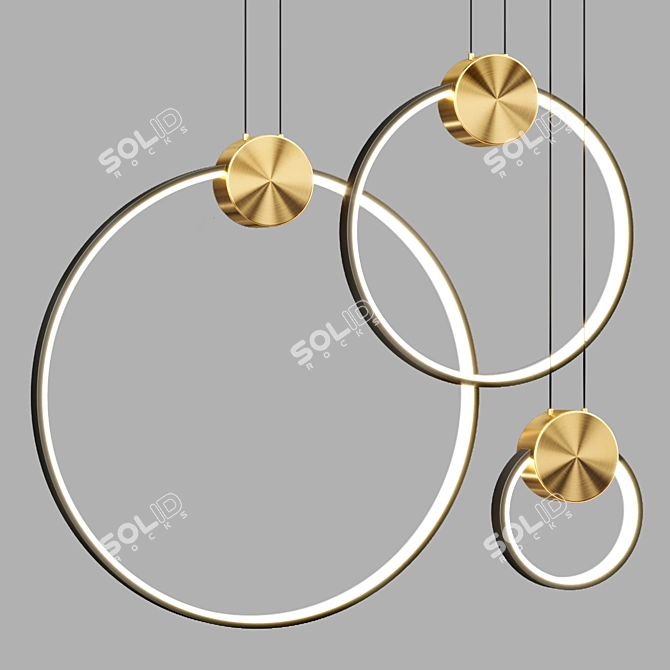 Modern LED Ring Pendant Light 3D model image 2