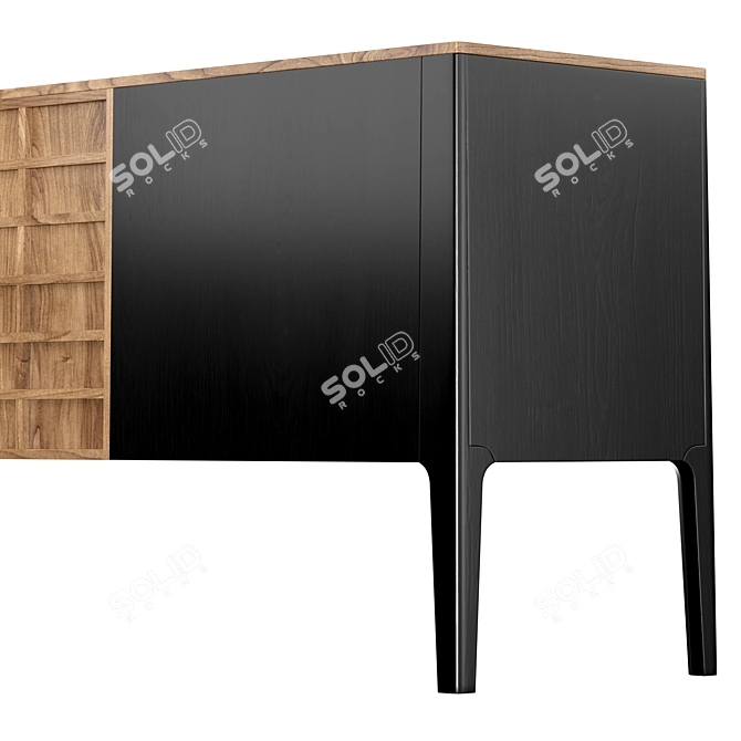 Modern Anthracite Sideboard with Glass 3D model image 5