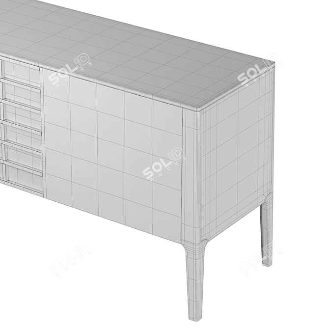 Modern Anthracite Sideboard with Glass 3D model image 6