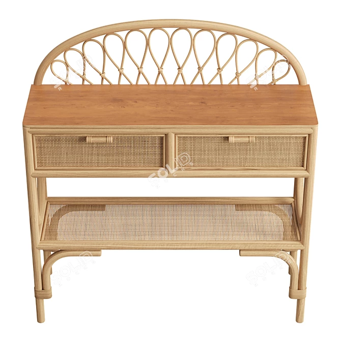 Boliv Rattan Console Table, Exotic 3D model image 3