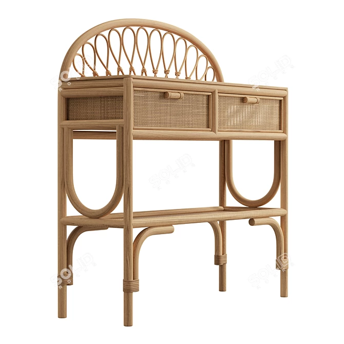 Boliv Rattan Console Table, Exotic 3D model image 4