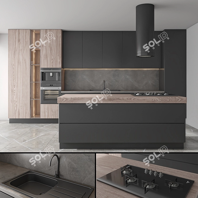 3DS Max 2015 Kitchen Set 3D model image 1