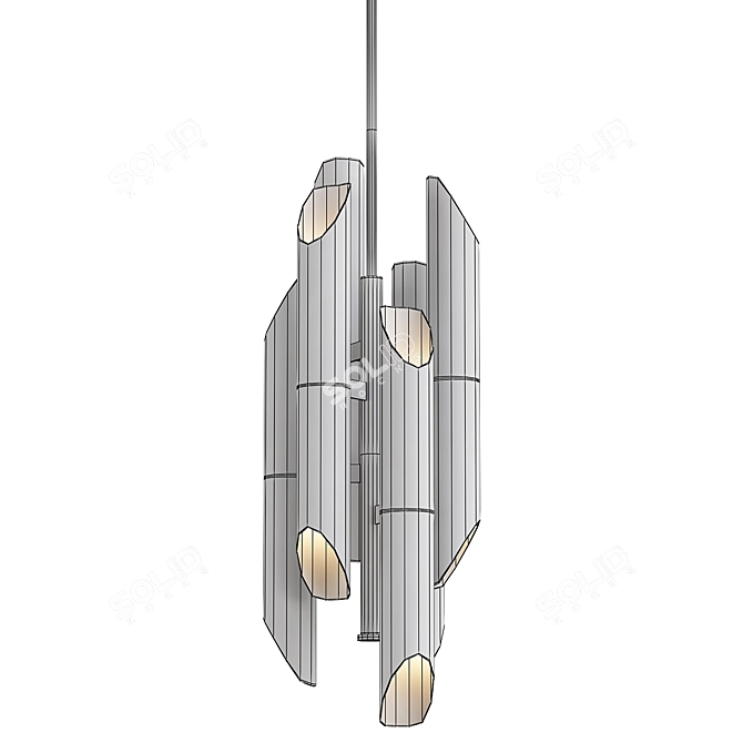 Sleek Steel Pendant Lamp Design 3D model image 2