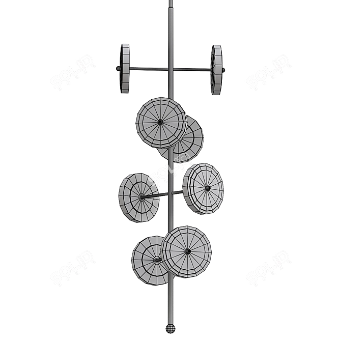 Elegant LE ROYER Chandelier Model 3D model image 2