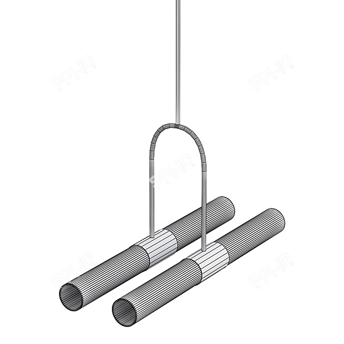 Stained Glass Ceiling Lamp SS02 3D model image 2