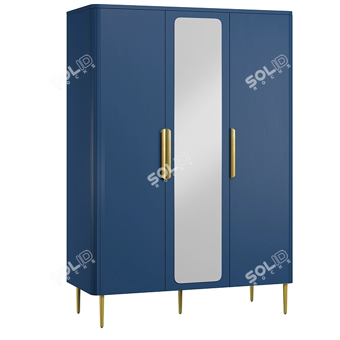 EBRO Triple Wardrobe in Dusk Grey 3D model image 3