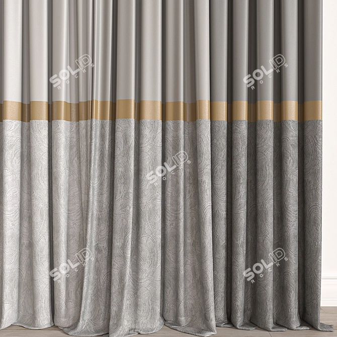 Elegant Curtain 3D Model Kit 3D model image 2