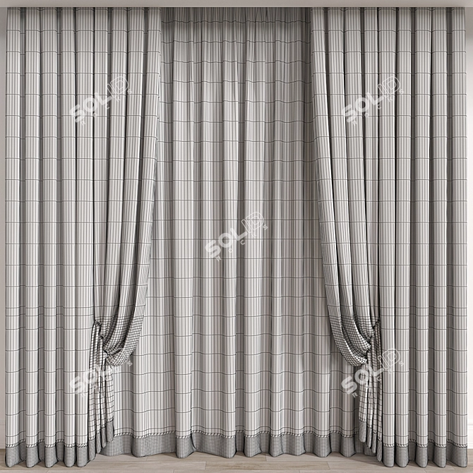 Contemporary 3D Curtain Models Pack 3D model image 3