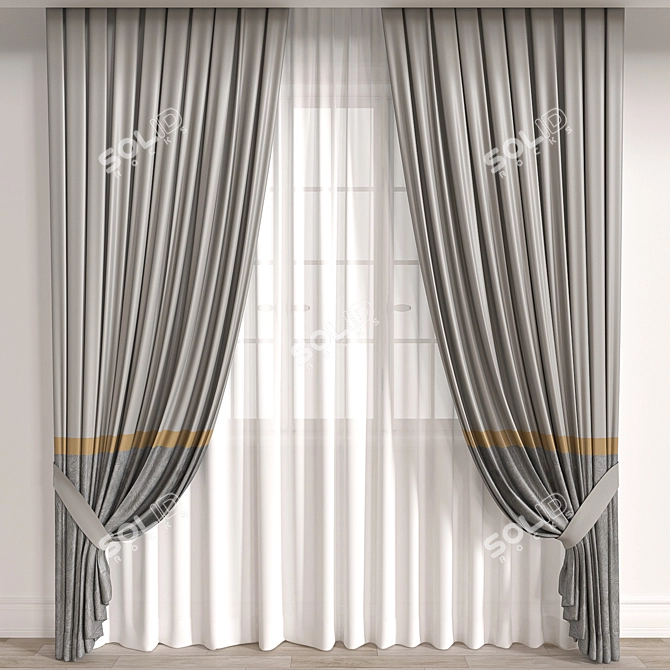 Vray Corona Curtain 3D Model 3D model image 1