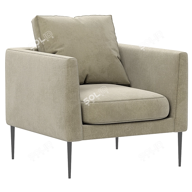 Modern Armchair Pilotis Design 3D model image 1