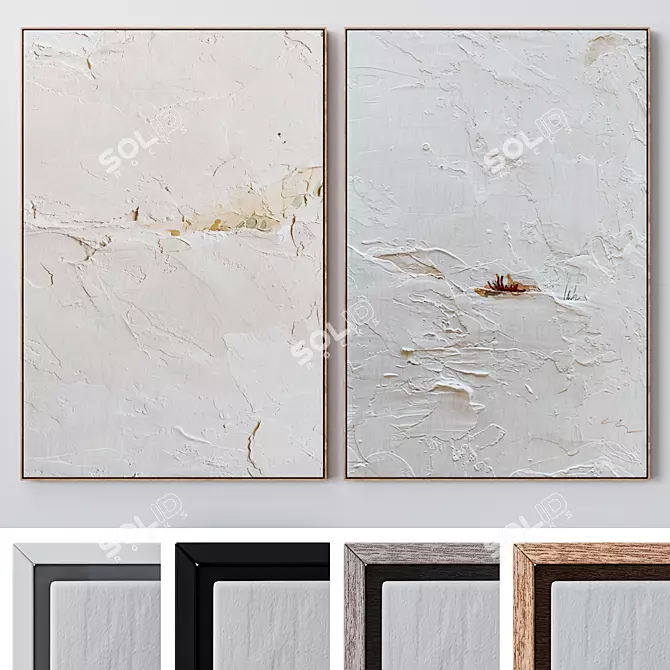 Wall Art Set with Frames 3D model image 1