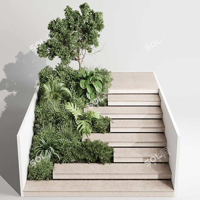 Outdoor Staircase with Furniture Set 3D model image 2