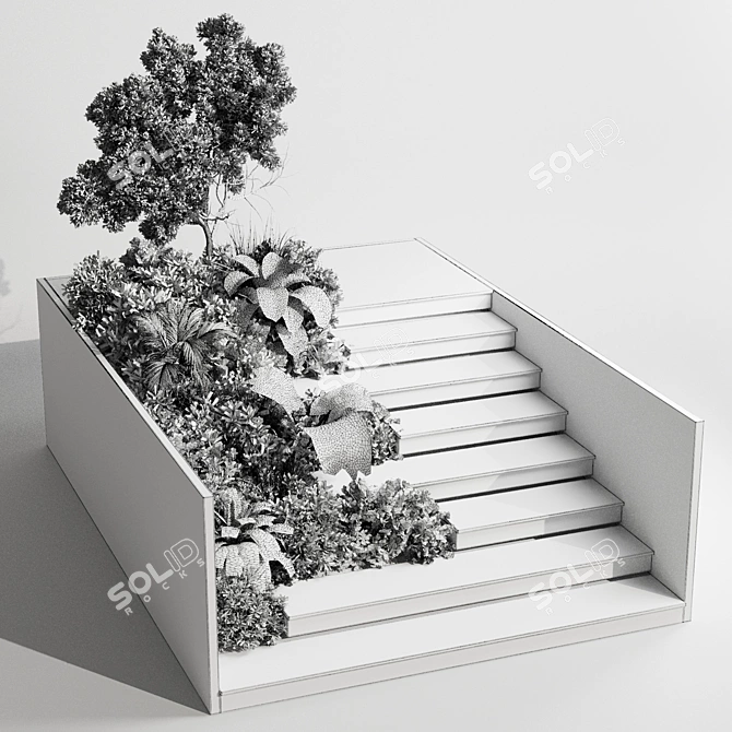 Outdoor Staircase with Furniture Set 3D model image 3