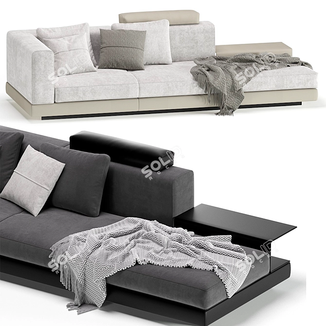 Elegant Modern Minotti Daybed 3D model image 2