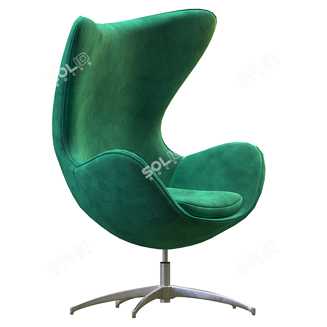 Modern Metal Base Egg Chair 3D model image 1