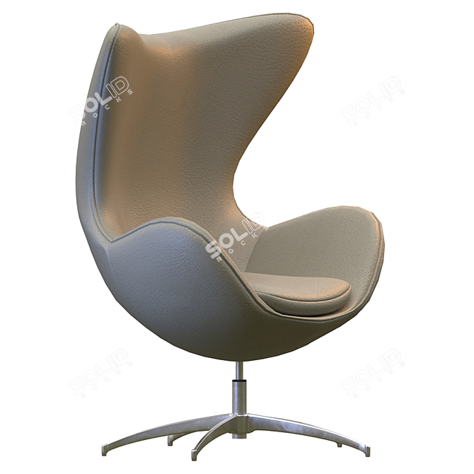 Modern Metal Base Egg Chair 3D model image 2