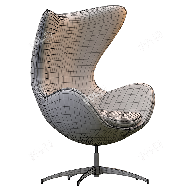 Modern Metal Base Egg Chair 3D model image 3