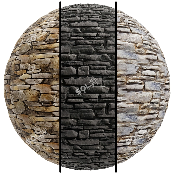 Stone Lokon Texture Set, Seamless 3D model image 1