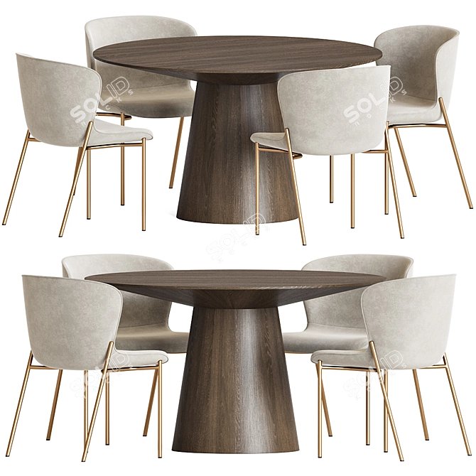 Luxury Dining Set with 3D Models 3D model image 1