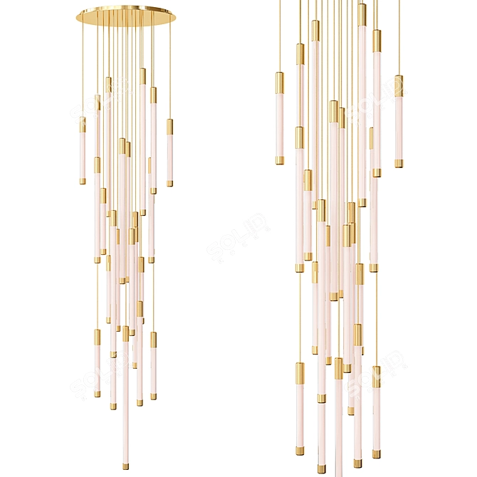 Elegant Flux Standard Chandelier 3D model image 1