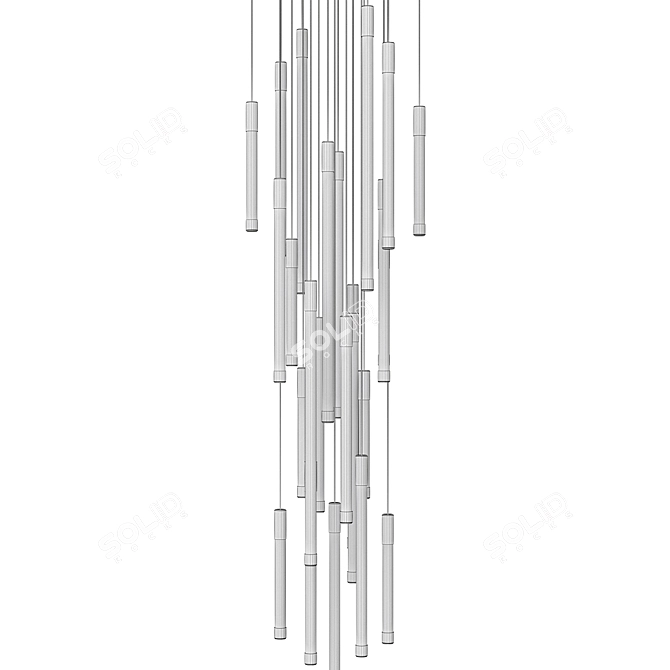 Elegant Flux Standard Chandelier 3D model image 2